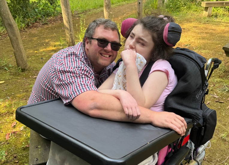 Steven and Amelia outdoors
